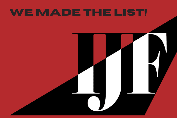 A red, black and white IJF logo includes a banner reading 'We made the list!'